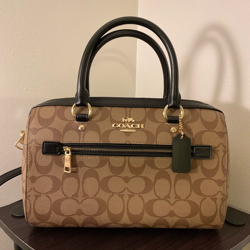 Coach Rowan Satchel Tan & Black